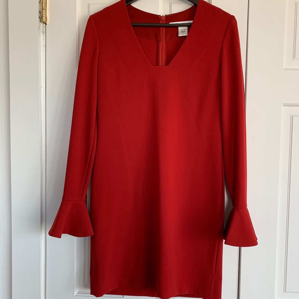 DVF Red Shift Dress